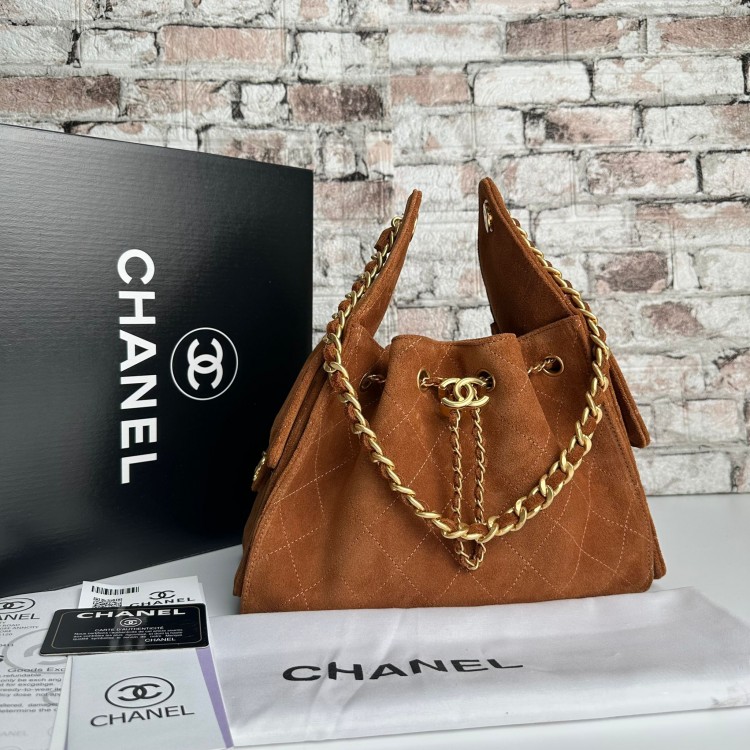 CHNL 25 HANDBAG SUET TABA